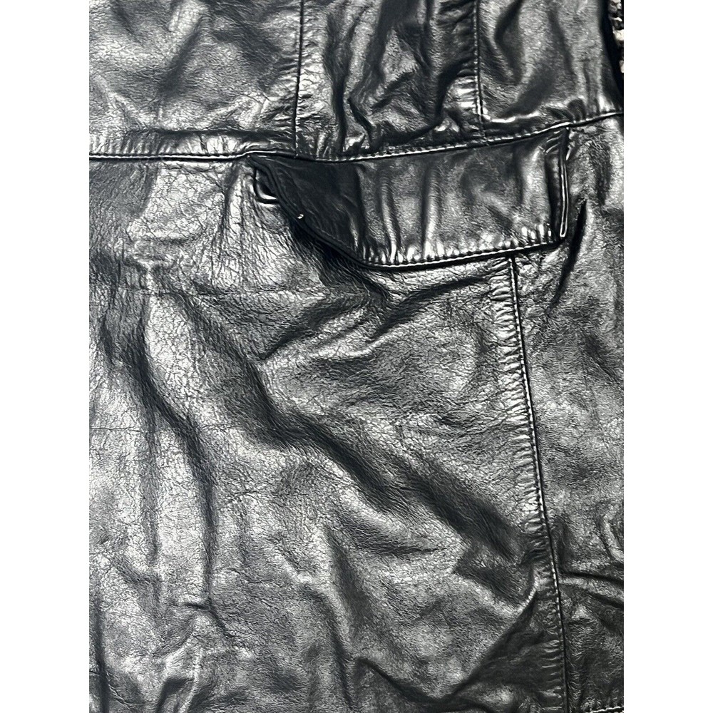 GAP Leather Blazer Womens Sz L Black Jacket Vintage 90's Y2K - Picture 6 of 10